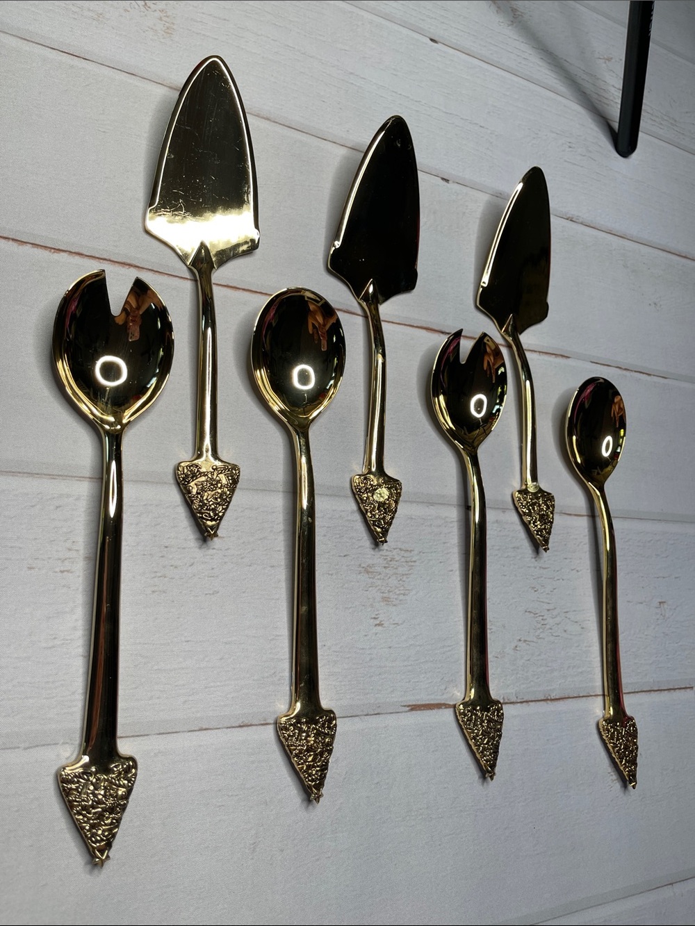 Bundle Christmas Serving Utensils Gold Tree Handle Pie Spoon Set Metal Servers